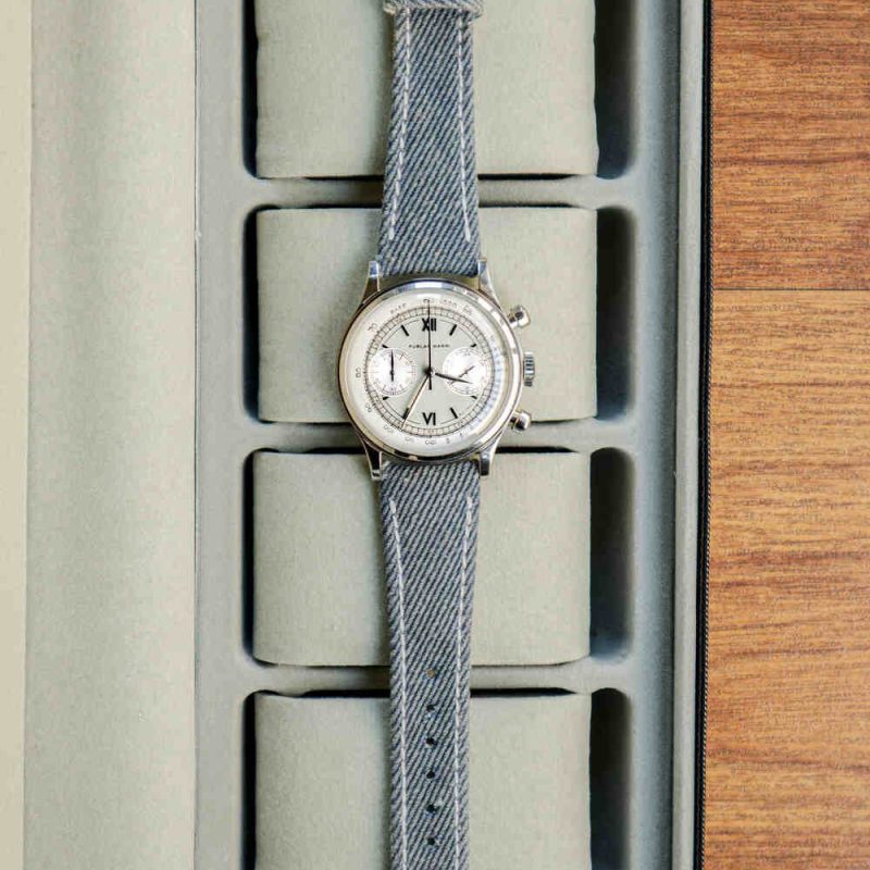 Opaline Blue Denim Watch Strap for Furlan Marri