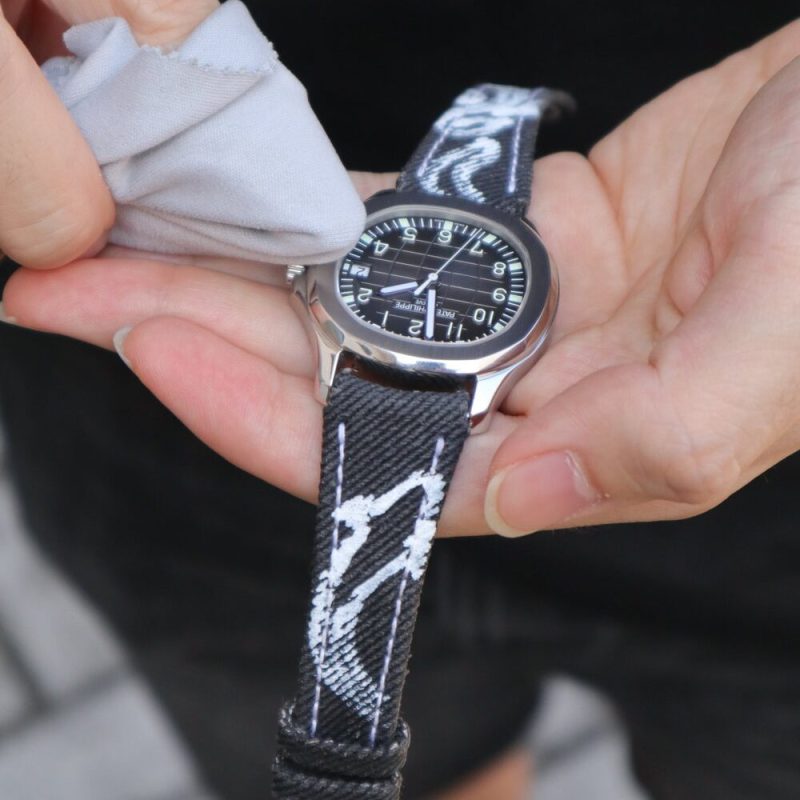 Black Calli Denim Strap For Patek Philippe by Gunny Strpas