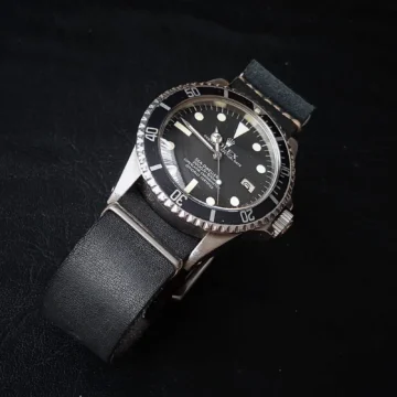 Black-Single-Pass-Strap-on-Rolex-Daytona-Ceramic-Panda-made-by-Gunny-Straps
