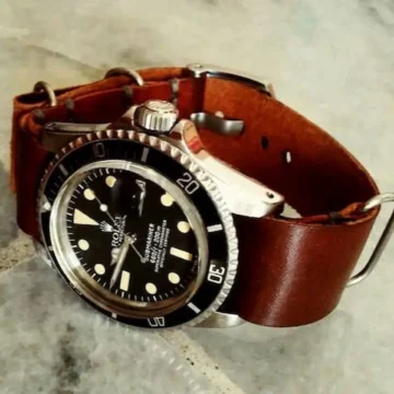Rolex Leather Strap - Burnt Umber Single Pass