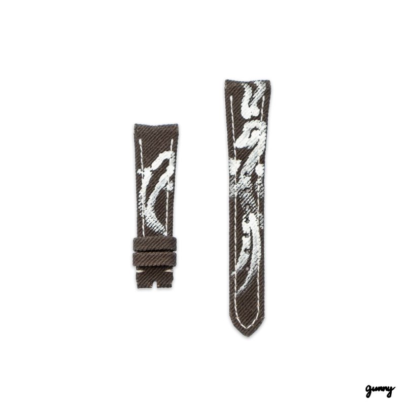 Dark Brown Calli Denim Watch Strap for Patek Nautillus