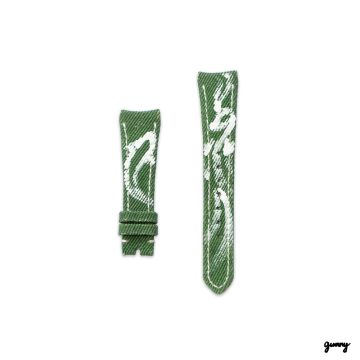 Green Calli Denim Watch Strap by Gunny Strap