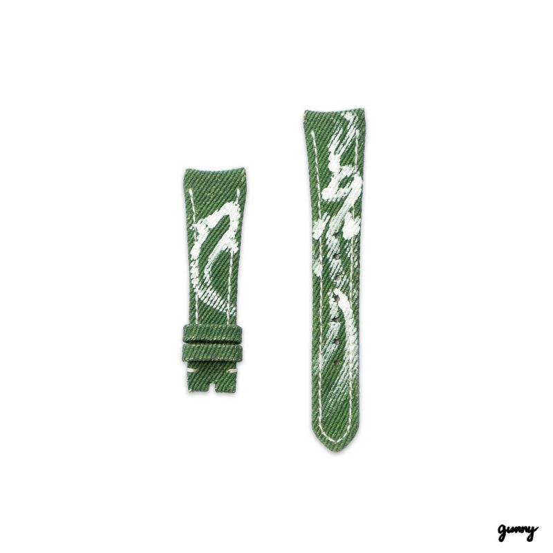 Green Calli Denim Watch Strap for Patek Nautillus