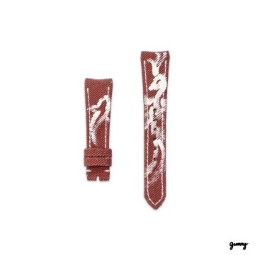 Red Calli Denim Watch Strap by Gunny Strap