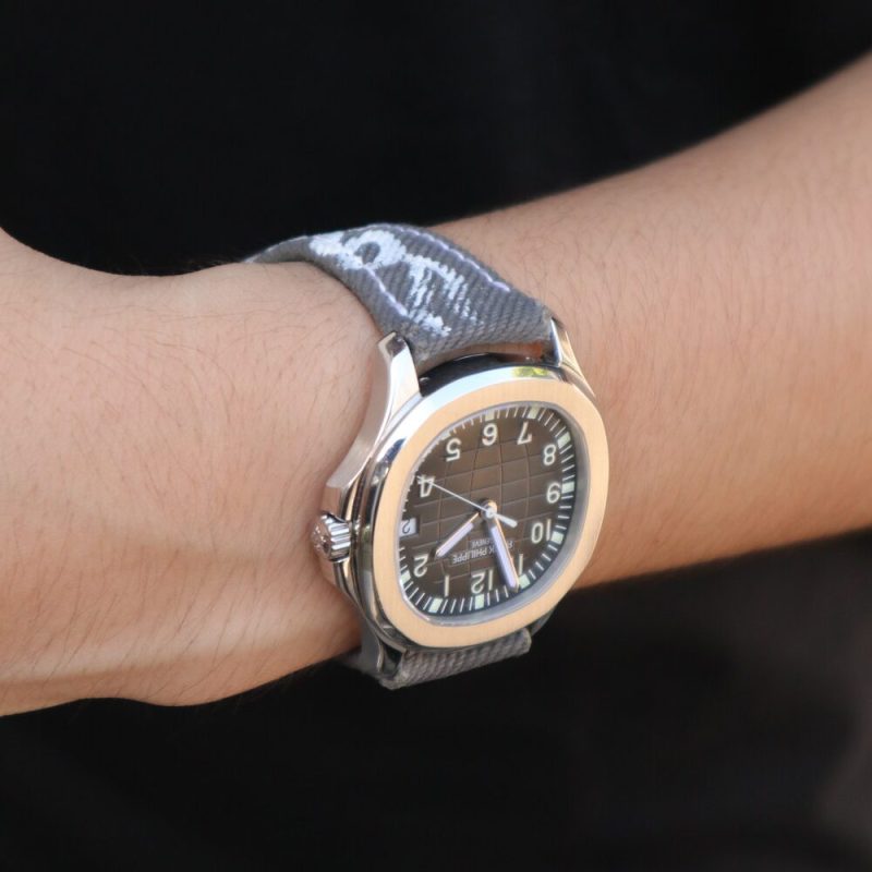 Grey Calli Denim Patek Nautillus Strap