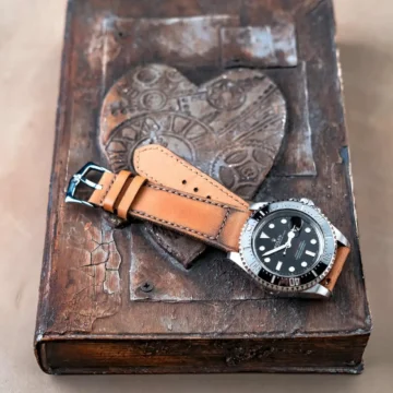Little Caitlin 2 Strap on Rolex Sea Dweller made by Gunny Straps