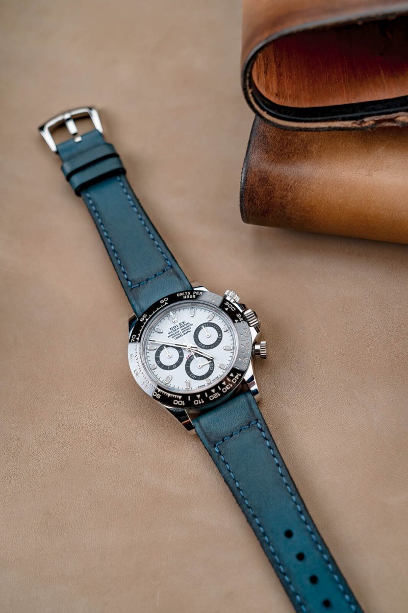 Little Caitlin 6 Leather Strap on Rolex Daytona Panda by Gunny Straps