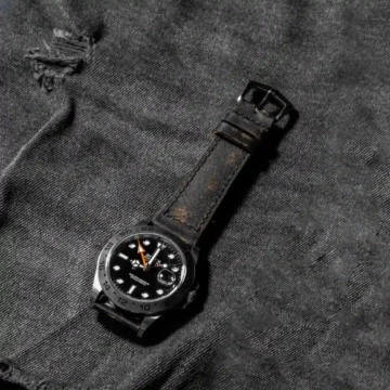 Mission-Possible-Black-Strap-on-Rolex-Explorer-II-by-made-Gunny-Straps