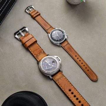 Panerai with Caitlin 2 strap & Omega with little caitlin 2 strap by Gunny Straps