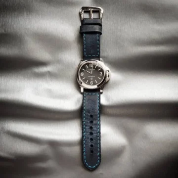 Brutal-Blue-Strap-on-Panerai-Luminor-Base-Logo-PAM1000-made-by-Gunny-Straps
