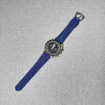 Kevlar Blue strap on Omega Speedmaster by Gunny Straps