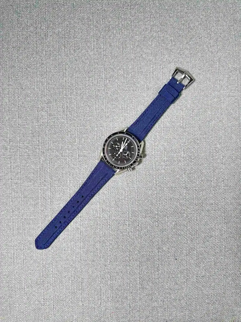 Kevlar Blue strap on Omega Speedmaster by Gunny Straps 1