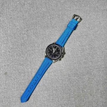 Kevlar Cyan Strap on Omega Speedmaster by Gunny Straps 2