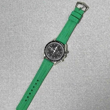 Kevlar Green Strap on Omega Speedmaster by Gunny Straps
