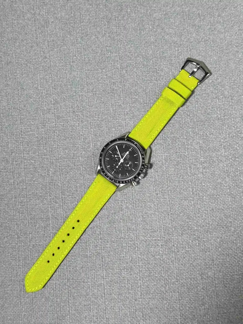 Kevlar Lime on Omega Speedmaster by Gunny Straps