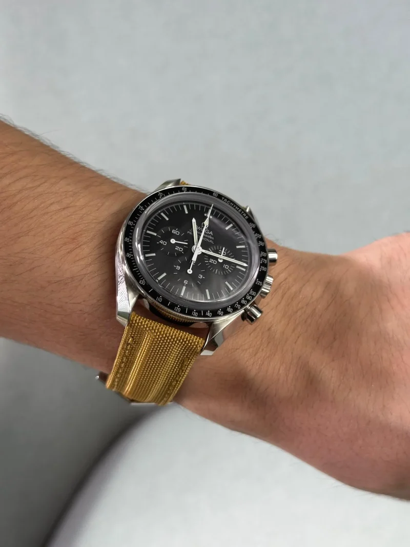 Kevlar Mustard on Omega Speedmaster by Gunny Straps