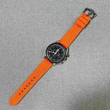 Kevlar Orange strap on Omega Speedmaster by Gunny Straps