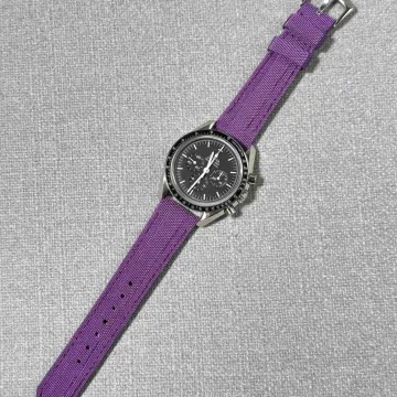 Kevlar Purple Strap on Omega Speedmaster by Gunny Straps