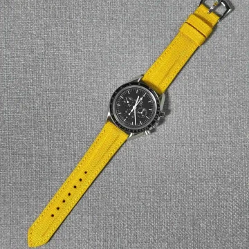 Kevlar Yellow Strap on Omega Speedmaster by Gunny Straps 2