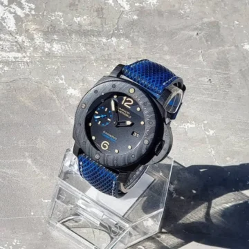 Blue-stupa-strap-on-Panerai-Luminor-Submersible-Carbotech-made-by-Gunny-Straps