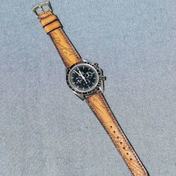 Brown Patina Scritto Strap for Omega Speedmaster by Gunny Straps
