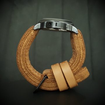 Fillet Mignon Beige Strap on Panerai watch by Gunny Straps