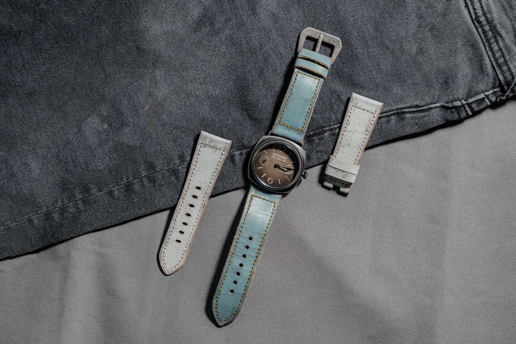 croco airforce blue leather strap for patek philippe