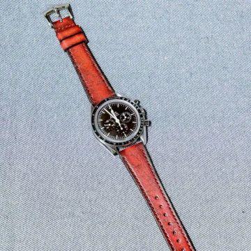 Red Patina Scritto Strap for Omega Speedmaster by Gunny Straps
