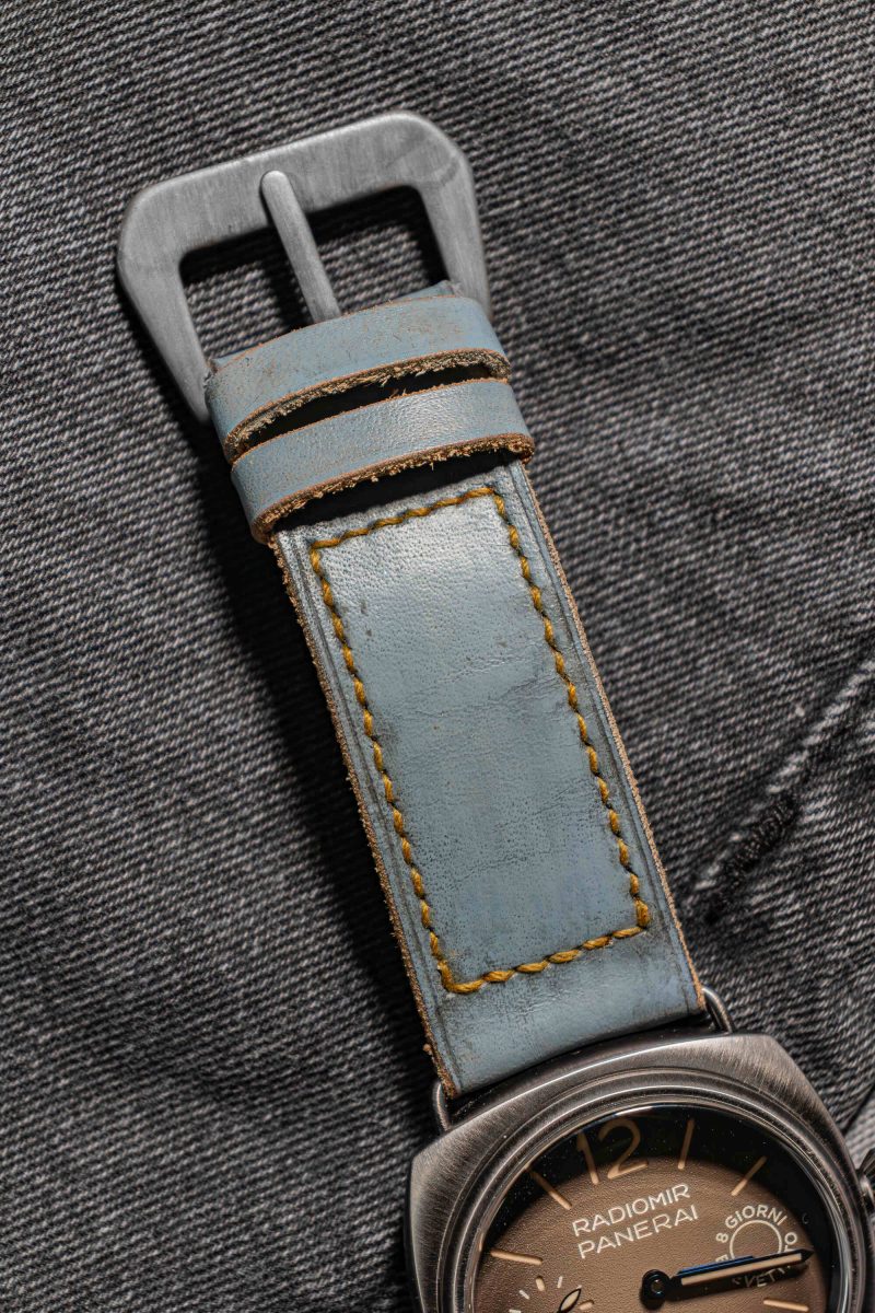 Vague Blue Straps on Panerai Luminor by Gunny Straps