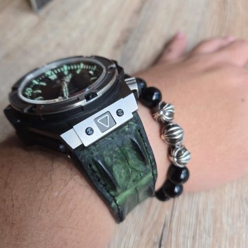 Dark Green Double Hornback Croco on Hublot King Power