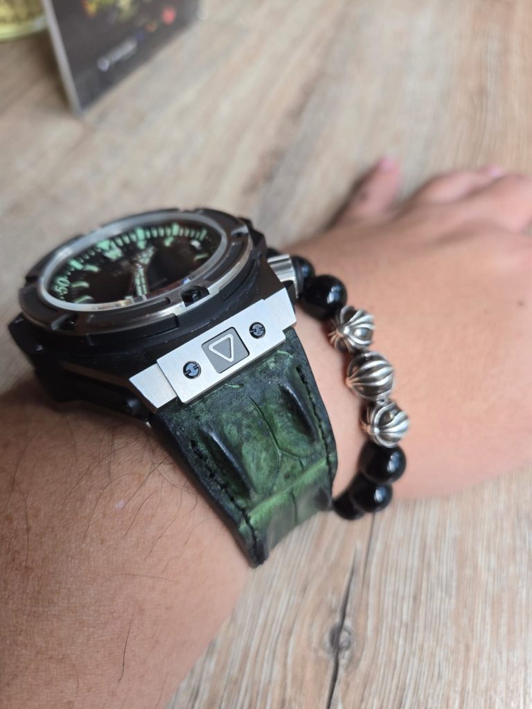 Dark Green Double Hornback Croco on Hublot King Power