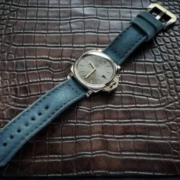 Airforce-Blue-Canvas-strap-on-Panerai-Luminor-Due-PAM0904-made-by-Gunny-Straps