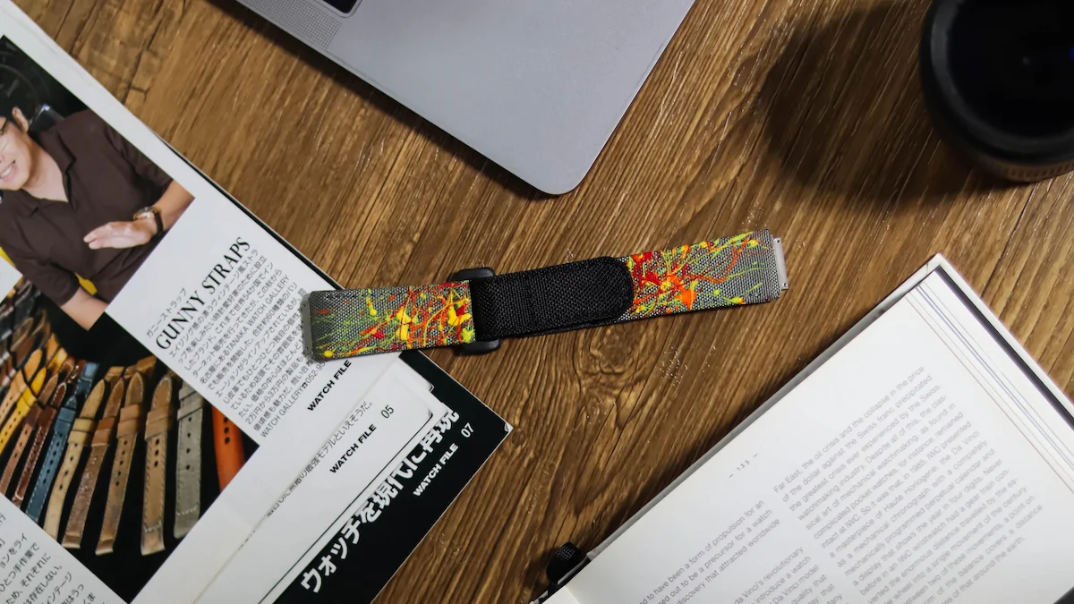Kevlar Dark Grey Paint Splat Strap with Black Hook & Loop - Gunny Straps