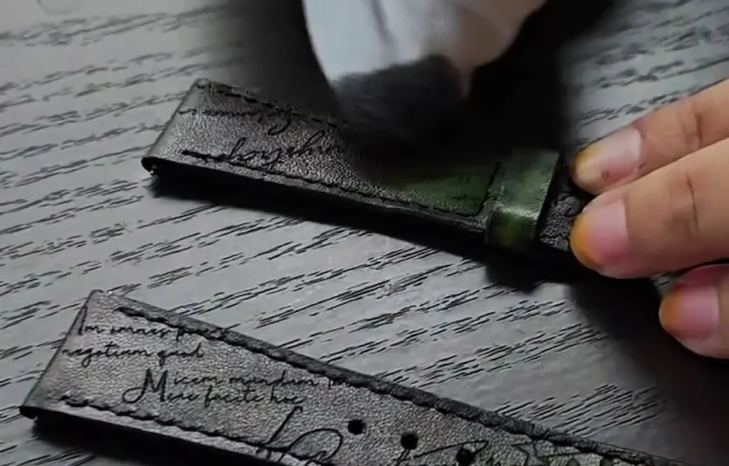 Patina Hand Coloring Process on a Leather Strap by Peter Gunny