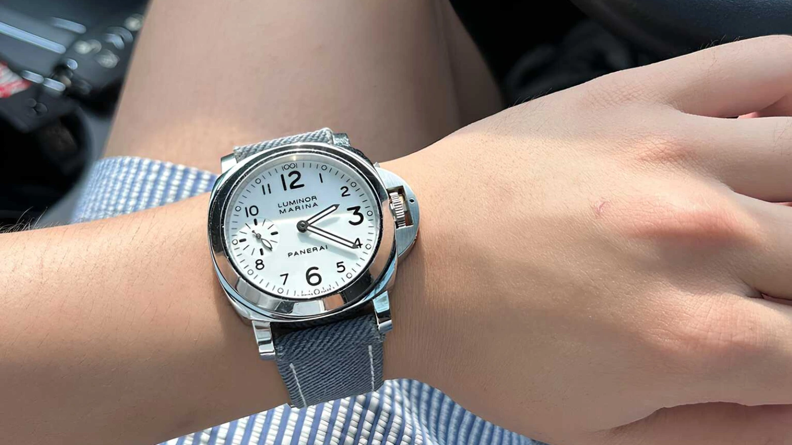 Opaline Blue Denim on Panerai Luminor Marina