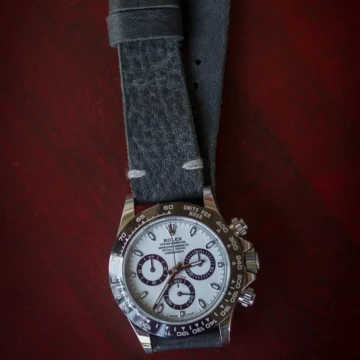 Black Minimalist Strap on Rolex Daytona Ceramic Panda