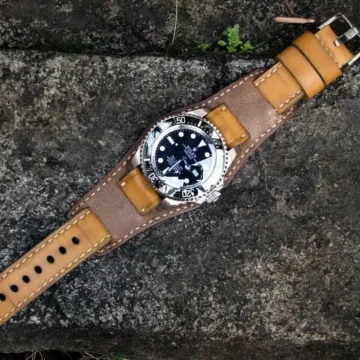 Bund 2 Tone Strap on Rolex Deepsea Sea-Dweller made by Gunny Straps