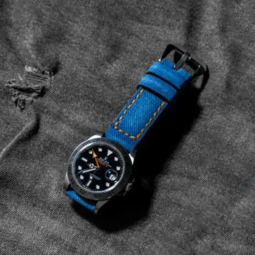 Canvas-Blue-No.-6-Strap-on-Rolex-Explorer-II-by-Gunny-Straps-made-by-Gunny-Straps