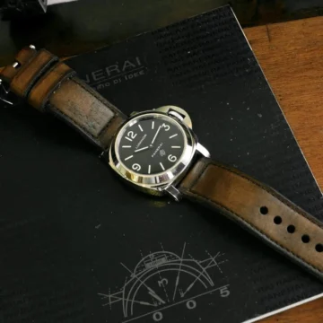 Chocolate-Fudge-Strap-Panerai-Luminor-Base-Logo-PAM1000-made-by-Gunny-Straps