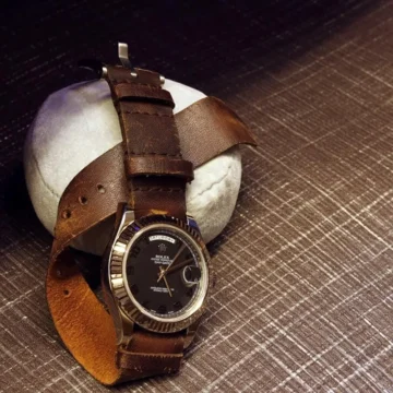 Distressed Single Pass Strap On Rolex Day date