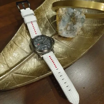 Extreme-White-Chessboard-Strap-on-Panerai-Luminor-made-by-Gunny-Straps