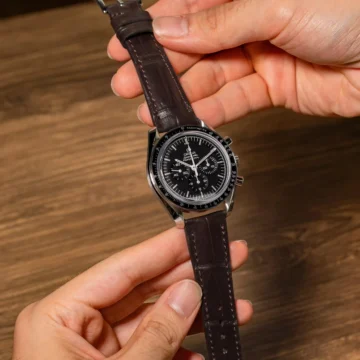 Omega Crocodile Strap - Dark Brown Croco