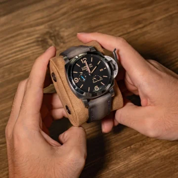 Deep-Grey-Strap-on-Panerai-Luminor-PAM1321-made-by-Gunny-Straps