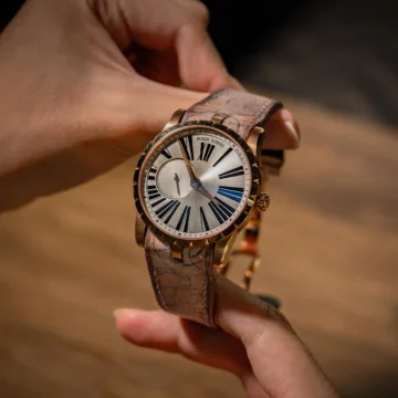 Old-Map-Strap-on-Roger-Dubuis-watch-made-by-Gunny-Straps