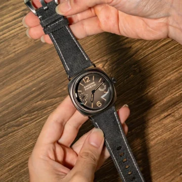black-denim-strap-on-Panerai-Radiomir-Otto-Giorni