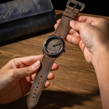 Vintejs-Canvas-strap-on-Panerai-Radiomir-Otto-Giorni-made-by-Gunny-Straps