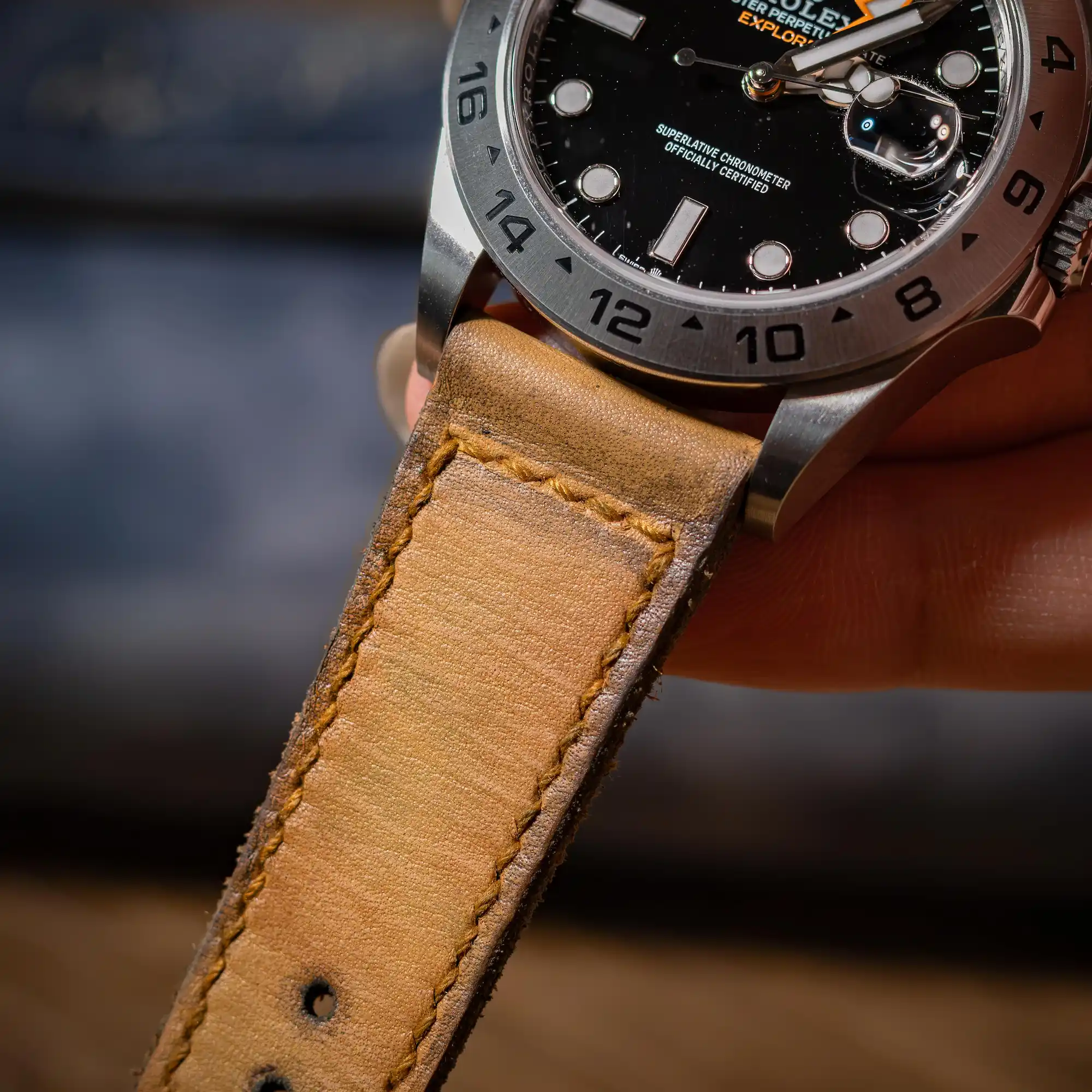 Mission-possible-4-strap-on-rolex-explorer-II-made-by-Gunny-Straps