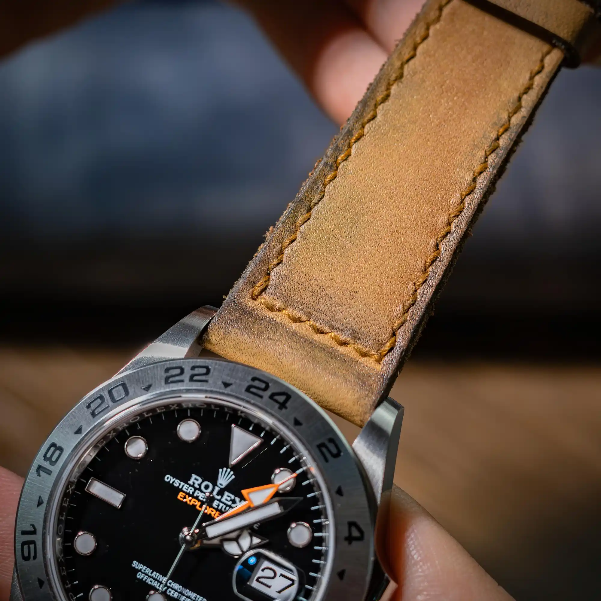 Mission-possible-4-strap-on-rolex-explorer-II-made-by-Gunny-Straps