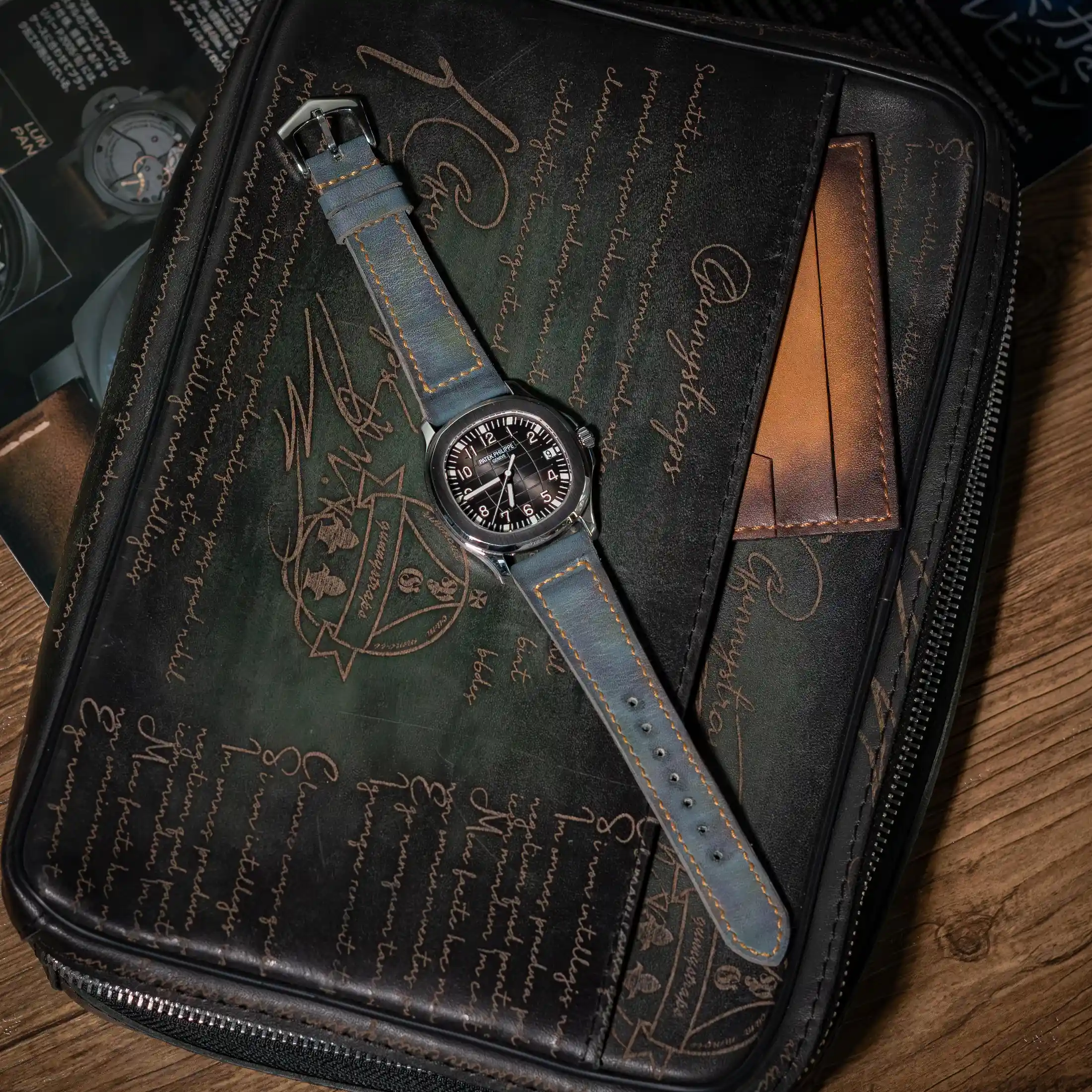 Mission-Possible-5-strap-on-Patek-Philippe-Aquanaut-made-by-Gunny-Straps