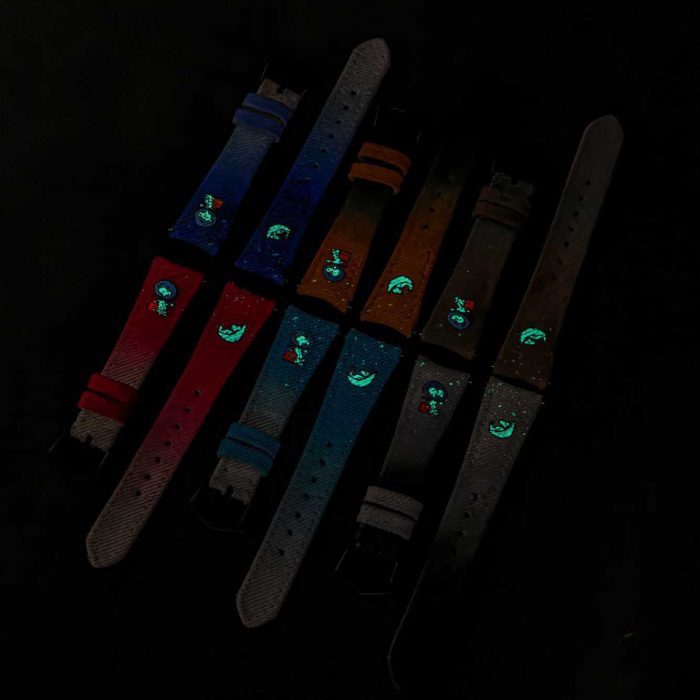 Two Tone Denim Strap with Snoopy by Gunny Straps - Glow in the Dark